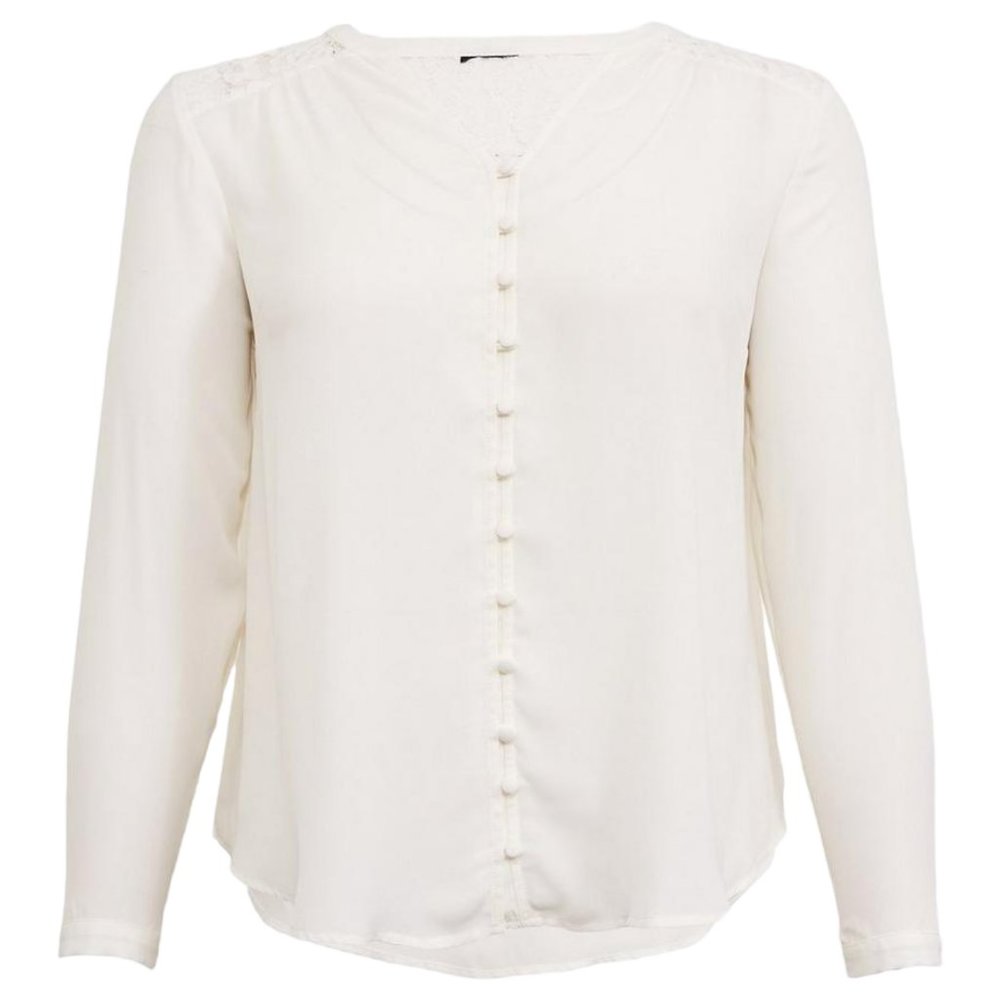 NWT Torrid Harper Ivory Georgette & Lace Button-Loop Blouse, Plus Size 2
